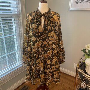 NWOT - H&M Long Sleeved Flowy Autumn/Winter Floral Dress